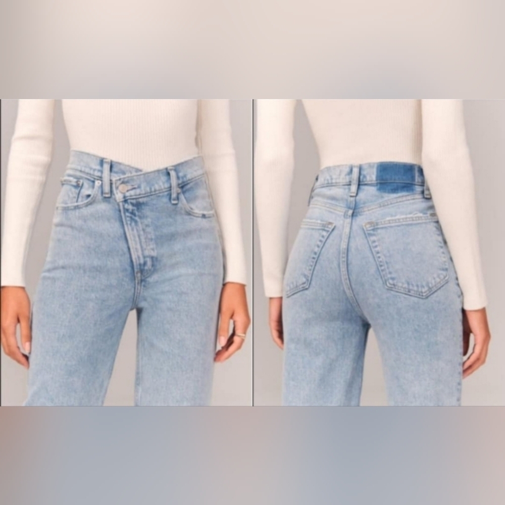 Abercrombie & Fitch Blue Straight Leg Jeans Relaxed Fit Size 25/0s - Picture 4 of 16